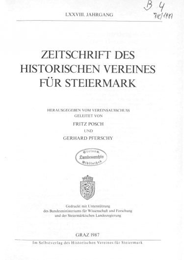 Jahrgang 78 (1987) Zeitschrift Jg78 Titelseite 375x530 - Jahrgang 78 (1987)